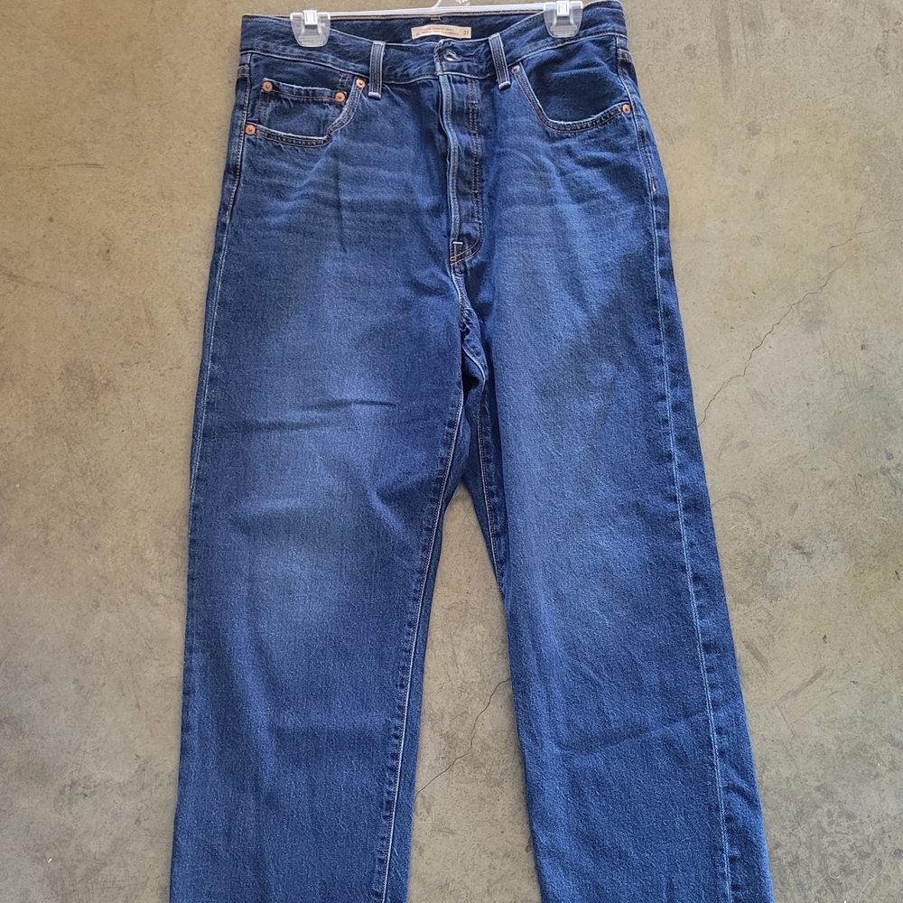 Womens Ribcage Straight Ankle Jeans